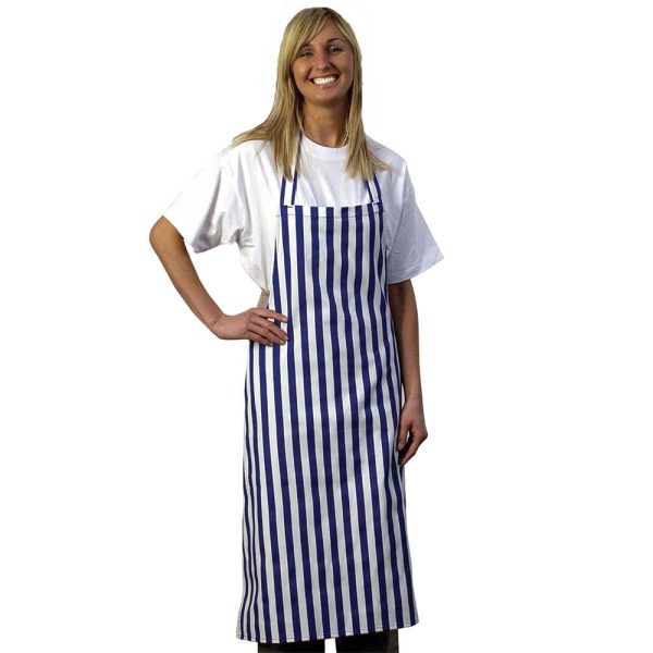 Blue-White Stripe Bib Apron