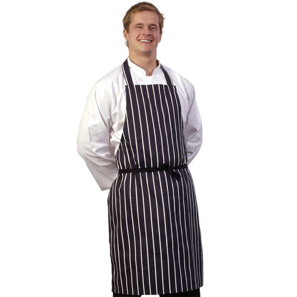 Butchers Stripe Blue Bib Apron