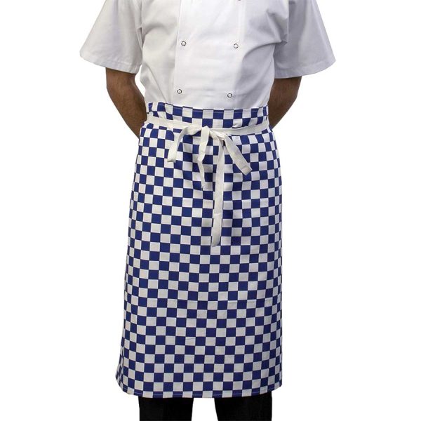 Blue White Check Waist Apron