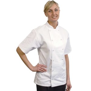 White half-sleeve chef jacket