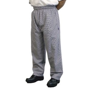Black Check Baggy Chef Trousers