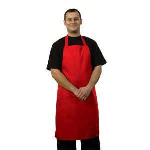 Red bib aprons for chefs
