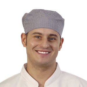 Small Blue and White Check Chef Cap