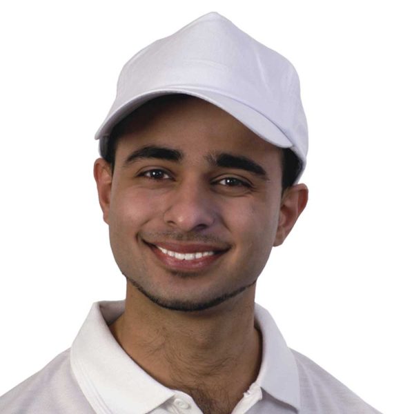 white Baseball Cap with velcro adjuster