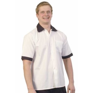 Black Collar White Chef Shirt